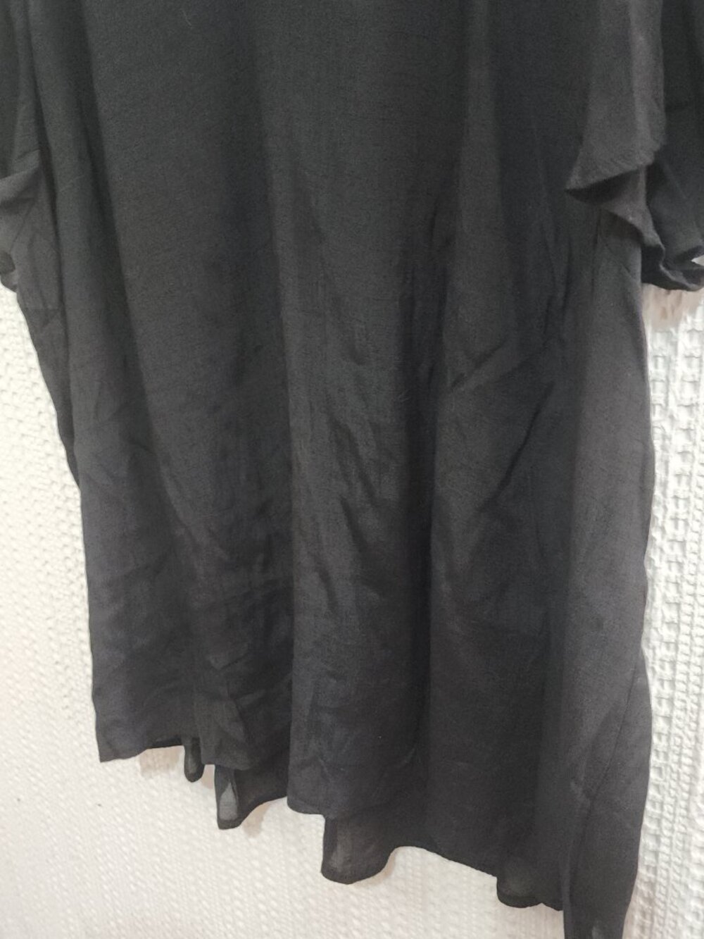 Lane Bryant Women's Plus Size Black Tie Neck Lightweight Blouse Size 22 - Picture 9 of 12